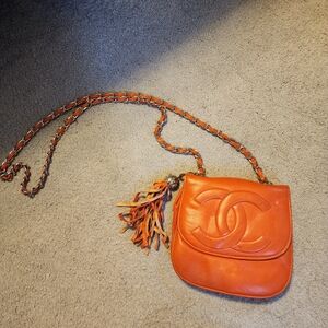Dupe Orange Crossbody Bag with Tassel
